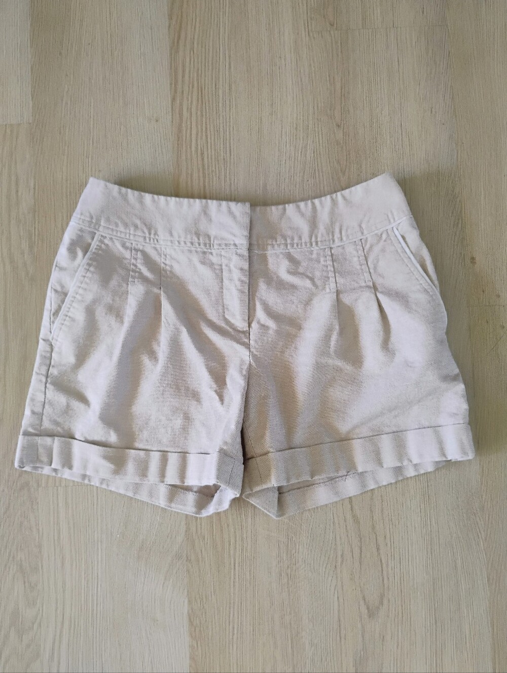 Fenn Wright Manson Light Beige High-Waist Pleated Shorts